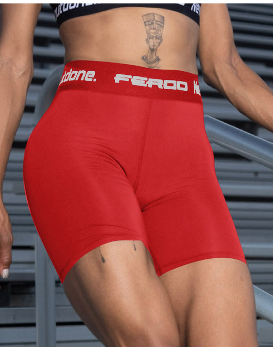Women Red Sports shorts