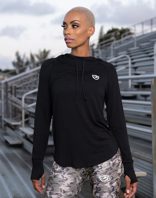 Hooded long-sleeve tee