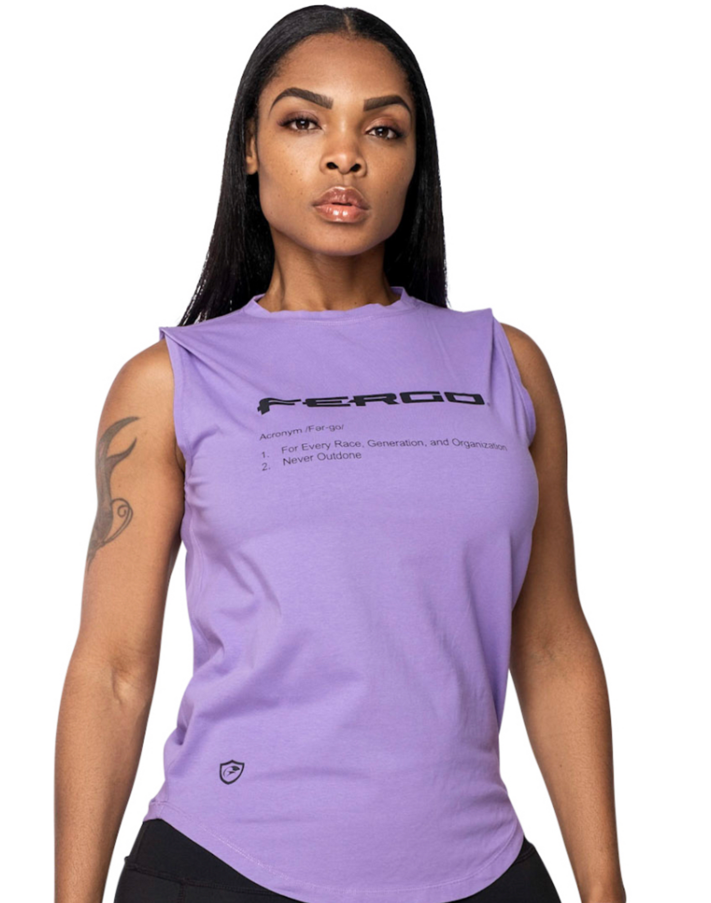Women Fitted Sleeveless Tee Purple