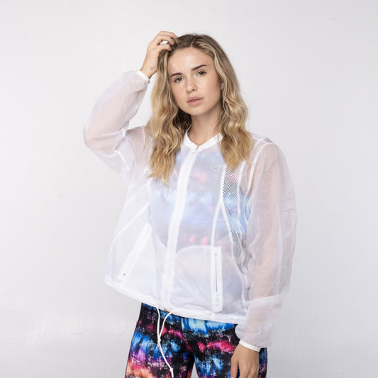 Lightweight Mesh Windbreaker Jacket White X-Small