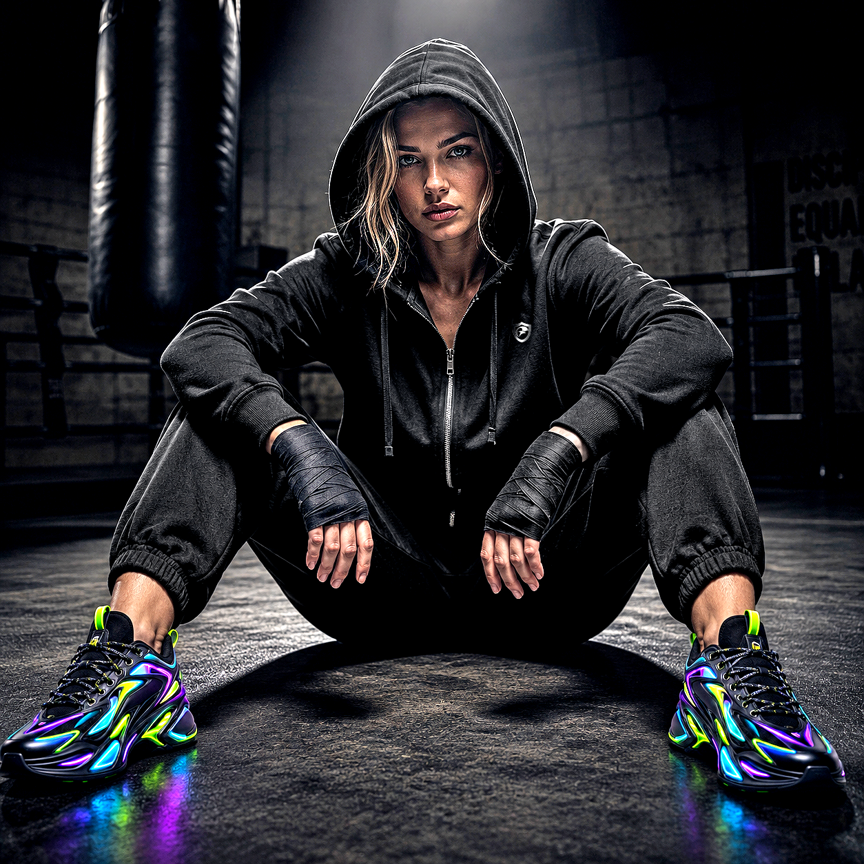Men Black Fleece Zip Hoodie
