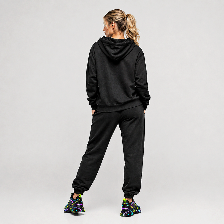 Men Black Fleece Zip Hoodie