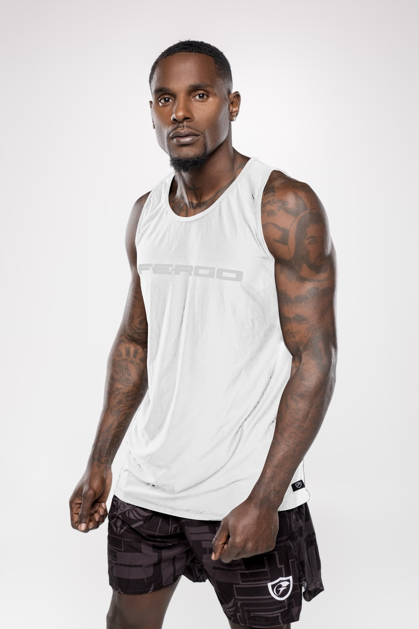 Men Fergo Performance Tanks- White Color