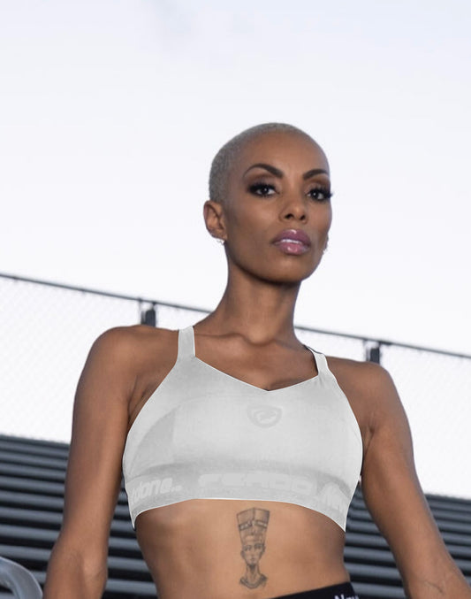 Women White  Sports Bra