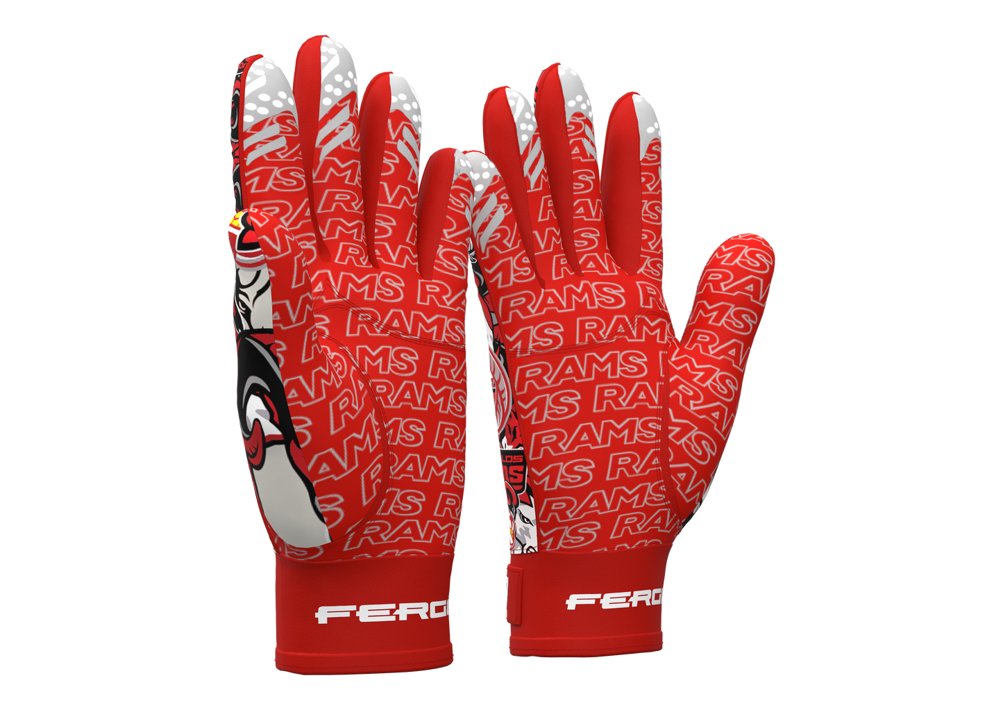 Rams Collage Football Gloves | Goulds Rams collection
