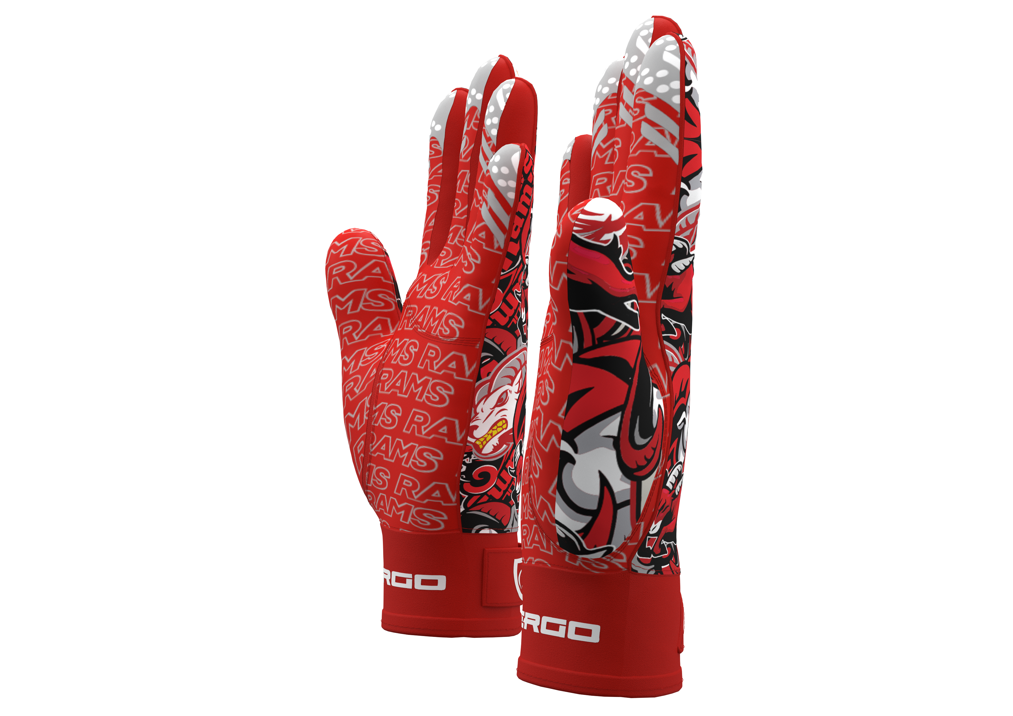 Rams Collage Football Gloves | Goulds Rams collection