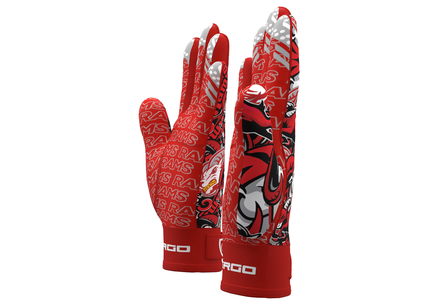 Rams Collage Football Gloves | Goulds Rams collection