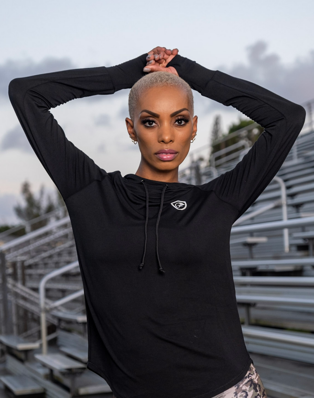 Hooded long-sleeve tee