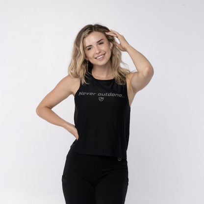 High Neck Cropped Training Tank Top Black XX-Large