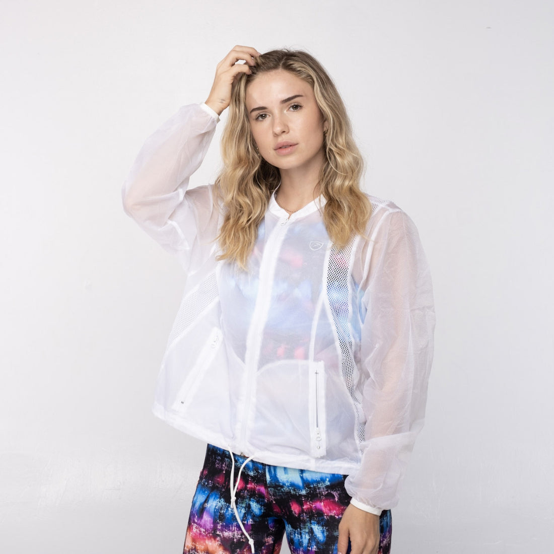 Lightweight Mesh Windbreaker Jacket White X-Small