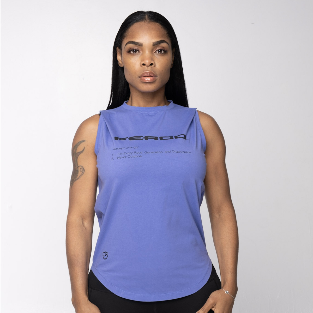 Women's Loose Workout Tee-Blue-X-Small